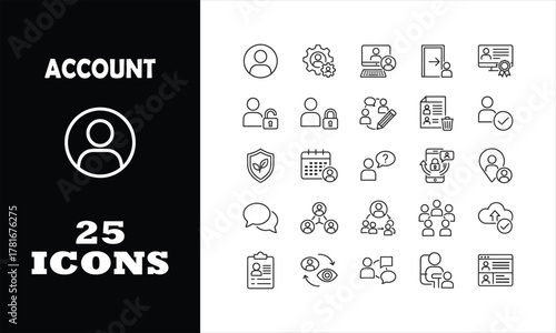 SamModern account management icons for professional website designs and app interfaces, perfect for user profiles and settings, clean and contemporary design
ple
