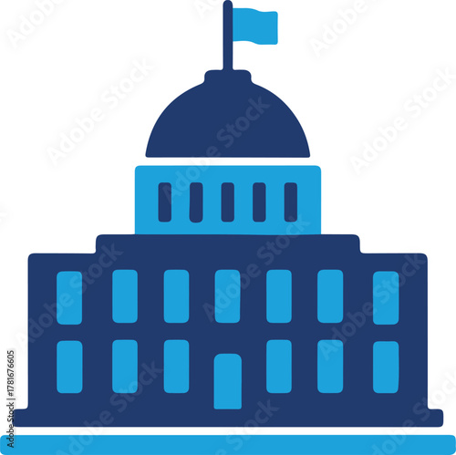 Government building icon, vector illustration
