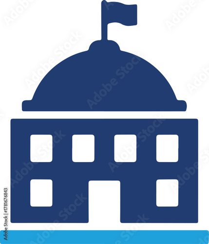 Government building icon for website and app