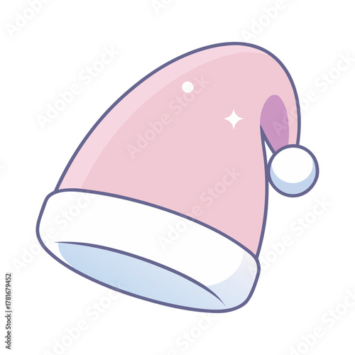 Cute cartoon santa hat festive headwear for christmas celebration with pompom and soft brim