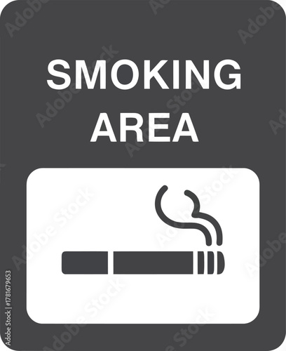 Designated smoking area sign for public spaces safety compliance notification vector