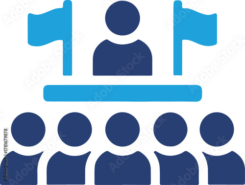 Political meeting icon, vector illustration