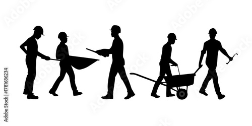 Silhouette of construction worker