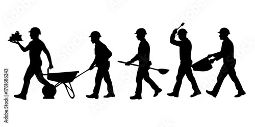 Silhouette of construction worker