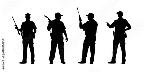 Silhouette of security guard