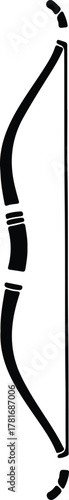 Illustrator bow and arrow ancient weapon isolated object Silhouette vector