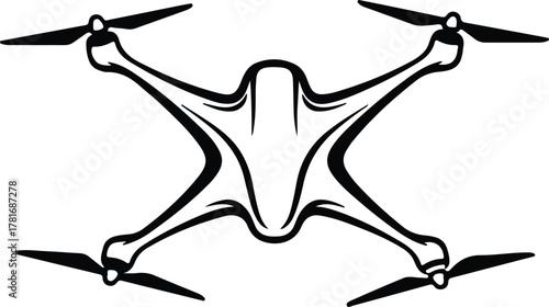 Illustrator drone black and white low angle design Silhouette vector
