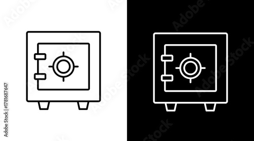 Safebox  White Icon Set Design	