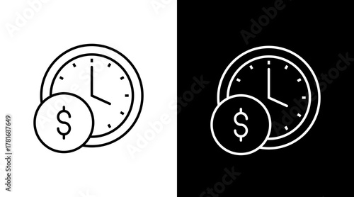 Time Management  White Icon Set Design	