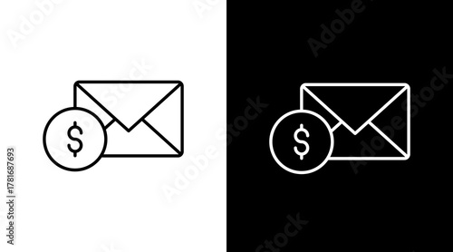 Payment Email  White Icon Set Design	