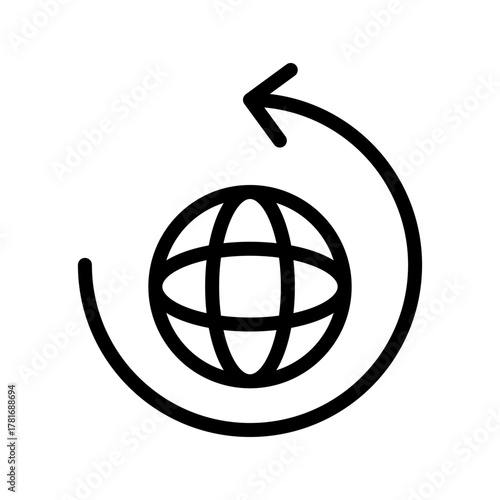 Global Refresh icon set featuring worldwide updates, international sync, data refresh, and global network renewal in a clean modern line graphic style