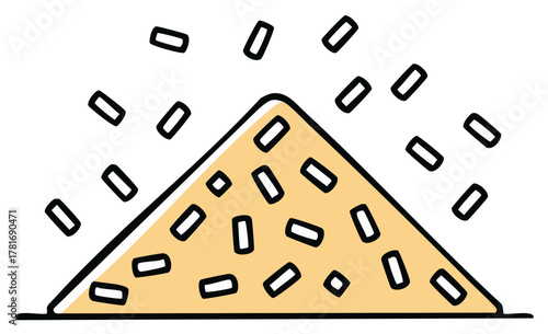 Vector Illustration of a Sand Pile with Sprinkles for Graphics and Design Projects