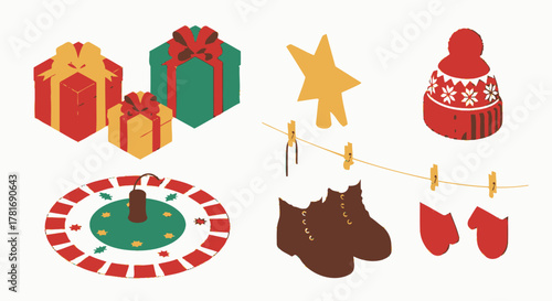 Festive Christmas Decor Gifts, Ornaments, Clothing Line, and Star Charm