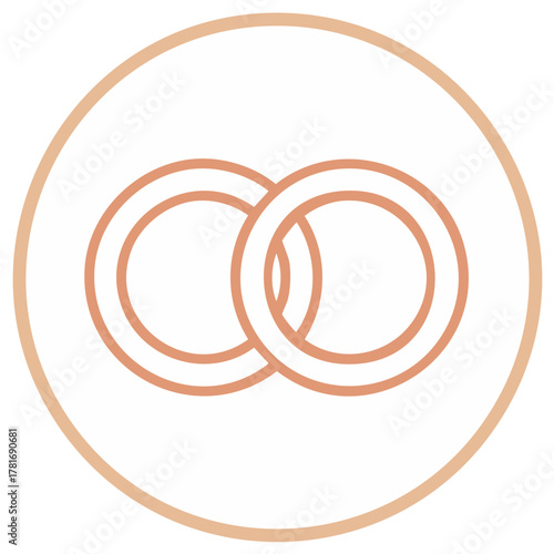 Linked Wedding Rings Icon Symbolizing Marriage Engagement and Commitment in Circle