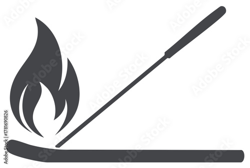 Incense stick burning with a gentle flame and smoke for relaxation and meditation