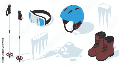Isolated Isometric Winter Sports Equipment for Outdoor Adventures and Fun