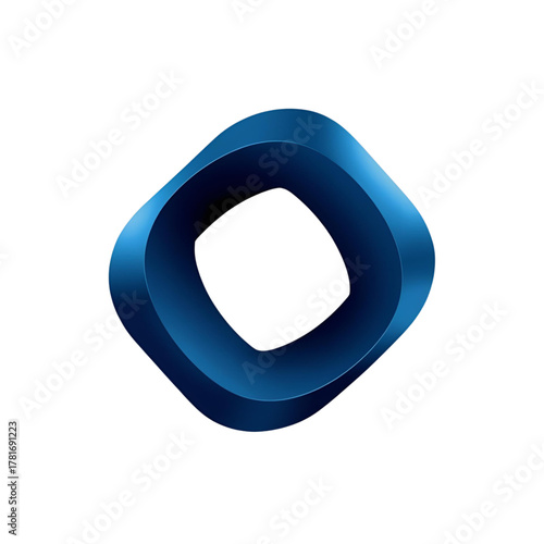 Modern Abstract Design A Captivating 3D Blue Shape for Creative Projects