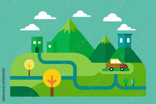 Green Energy Landscape with Electric Vehicle Roads