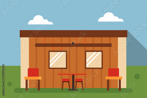 Modern Restaurant Wood Wall Interior