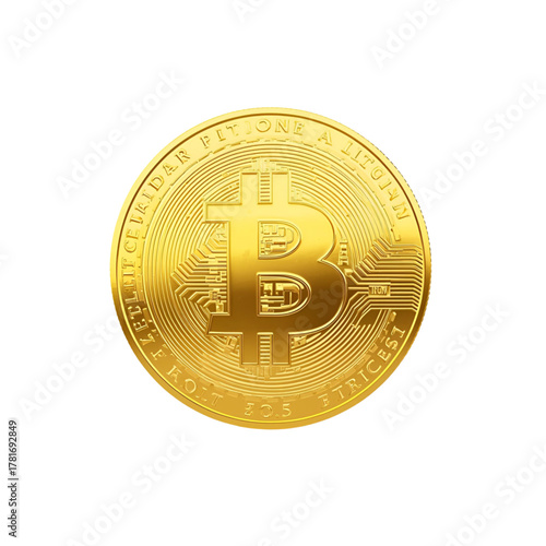 Golden Bitcoin Coin Cryptocurrency Digital Currency Investment Finance