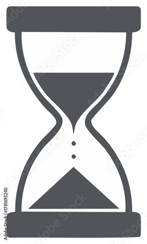 Simple Grey Hourglass Depicting the Passage of Time and Deadlines