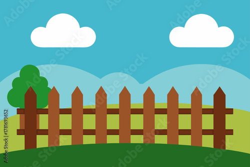 Wooden Fence in a Wide Open Pasture