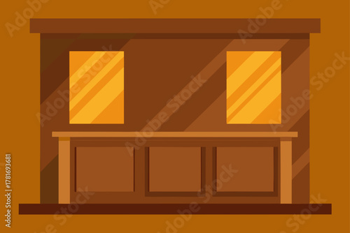 Wooden Panel Office Wall Background