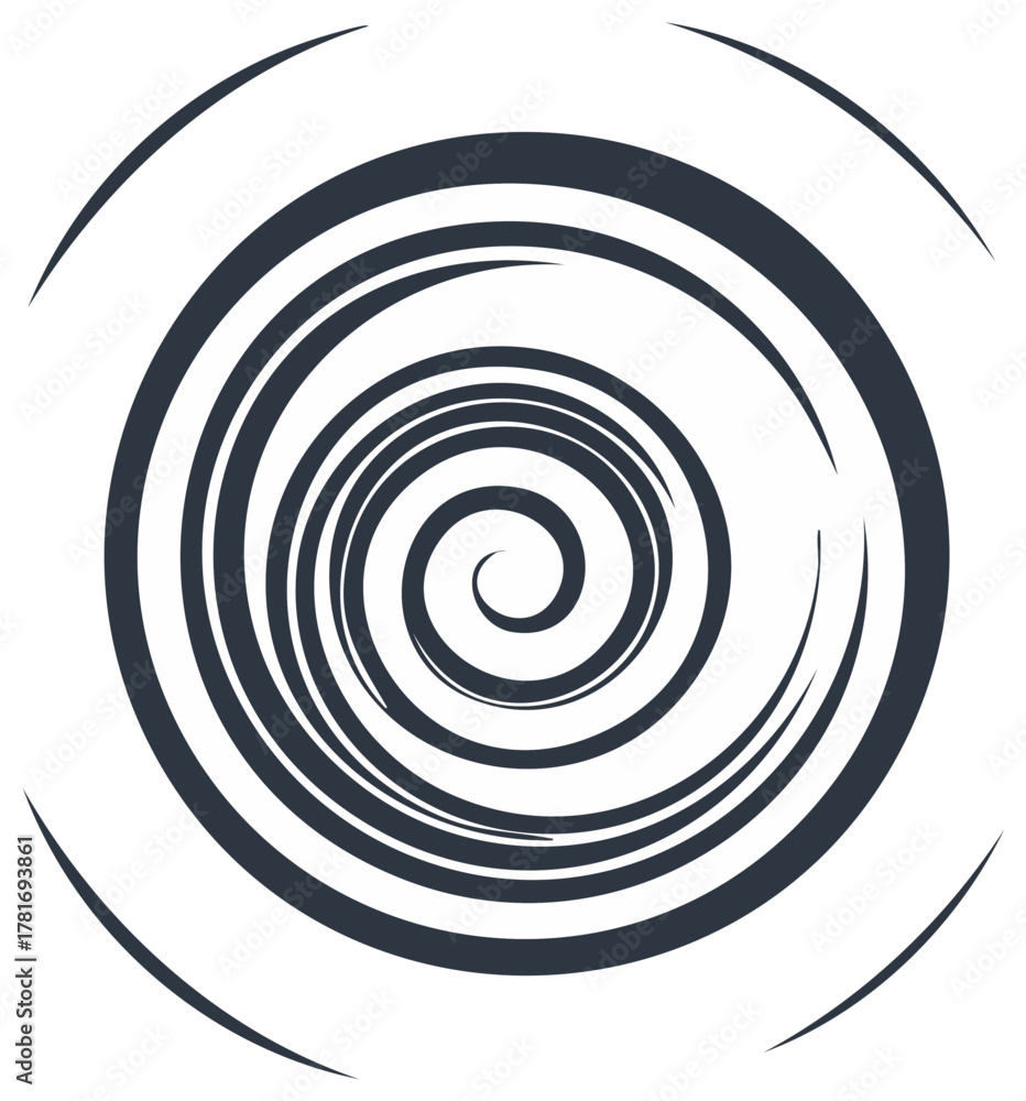 Naklejka premium Abstract Dark Spiral Vortex Swirl Pattern Graphic Design