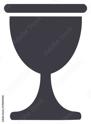 Stylized chalice silhouette isolated on white, Holy Communion theme, eucharist symbol, religious icon