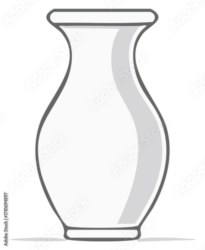 Elegant White Vase Vector Graphic Icon for Home Decor and Design