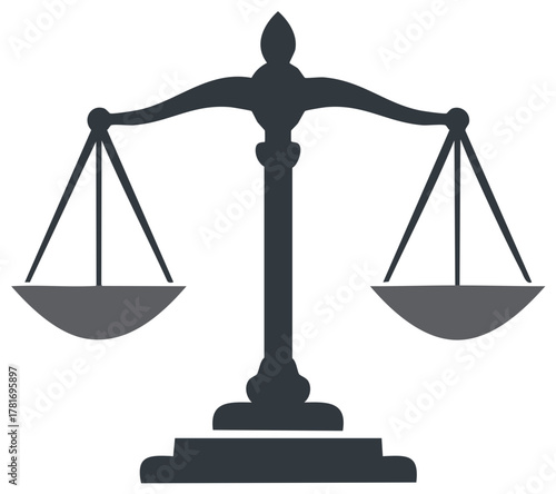 Scales of Justice Law Symbol Illustration