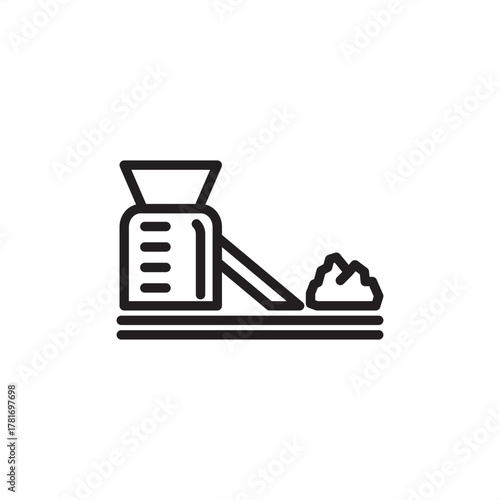Mineral processing icon symbolizing the separation and treatment of raw ores, representing modern extraction science, specialized concentration systems, and industrial material refinement.