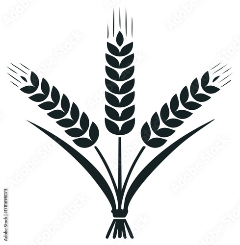 Elegant wheat sheaf graphic icon symbol of harvest grain and farming