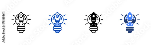 Innovation icon set multiple style collection