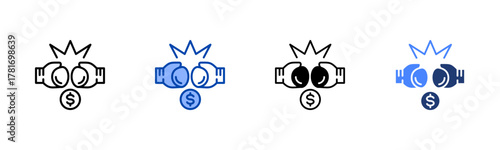 Rivalry icon set multiple style collection