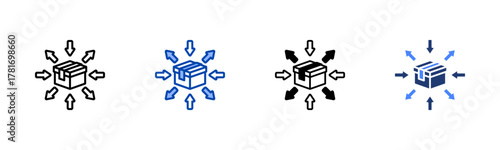 Schilderij op canvas Differentiation icon set multiple style collection