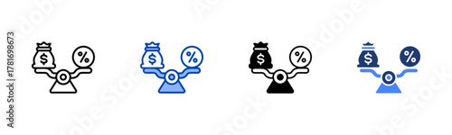 Scale icon set multiple style collection