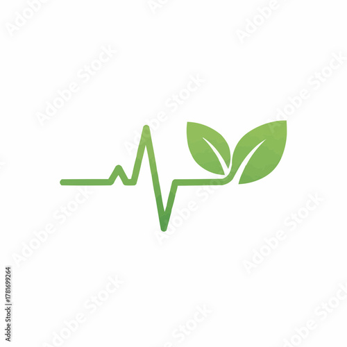 Wellness and Nature Combined A Modern Icon Showcasing Health and Eco-Consciousness
