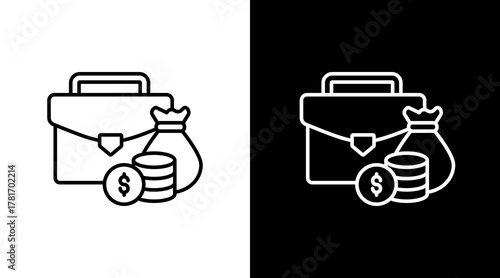 Investment Portfolio  White Icon Set Design