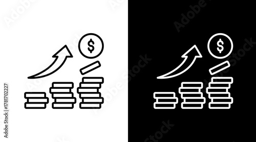 Profit Growth  White Icon Set Design