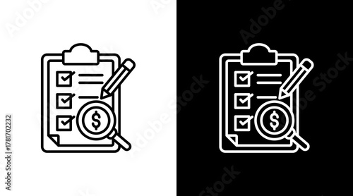 Audit  White Icon Set Design