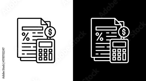 Tax Form  White Icon Set Design