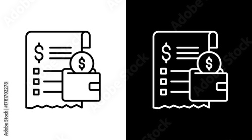 Expense  White Icon Set Design