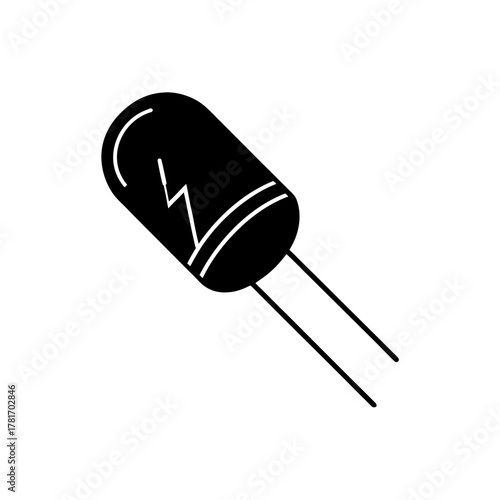 Electronic component icon, lightning bolt, energy, power, symbol