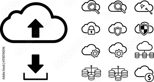 Minimalist house blueprint with dimensions and symbols.