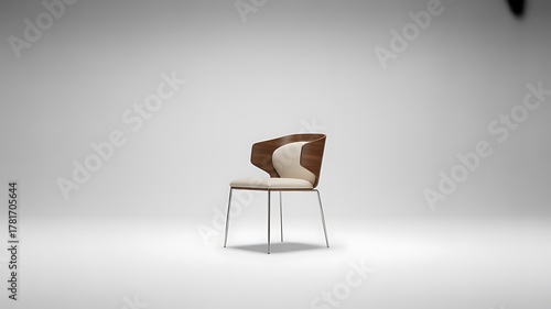 white chair on black background