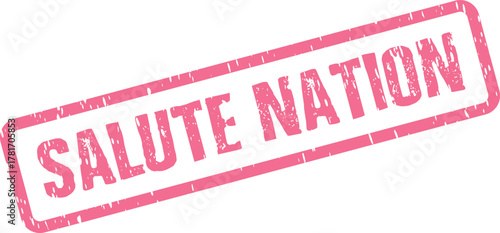 Commemorative Patriotic Salute Nation Expression Symbol Textured Pink Rubber Stamp Graphic Design