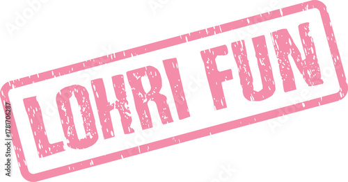 Lohri Fun Festive Grungy Stamp Impression for Happy Indian Winter Celebration