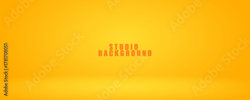Yellow background abstract with Gradient in empty room studio, Yellow empty room studio gradient used for background.