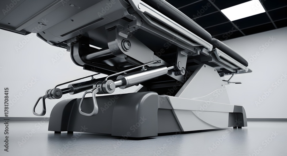Naklejka premium Advanced Robotic Surgical Table Mechanism in Modern Operating Room Setting
